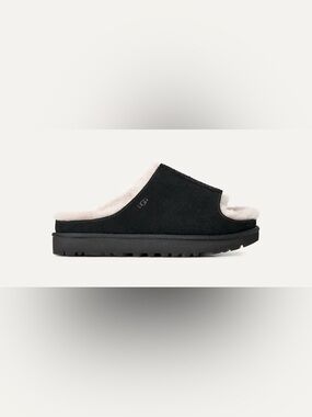 🆕 NWOB UGG Black Greenport Slide Suede Soft Slip-On Shearling Mule Sandal $125